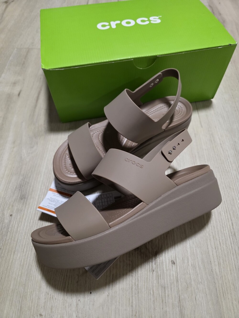 Crocs Brooklyn Low Wedge Women's Size 10 Latte/Mushroom
